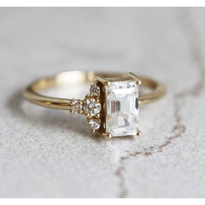Theodore White Sapphire Diamond Ring
