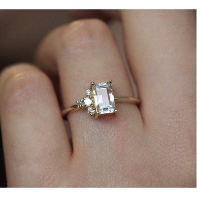 Theodore White Sapphire Diamond Ring
