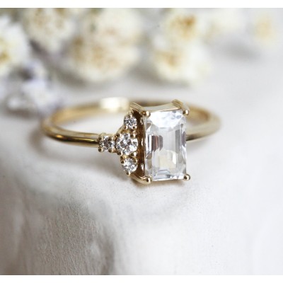 Theodore White Sapphire Diamond Ring
