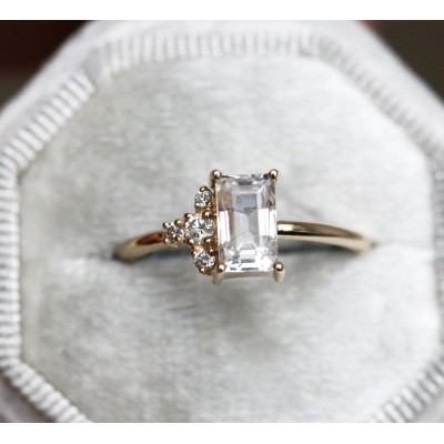 Theodore White Sapphire Diamond Ring
