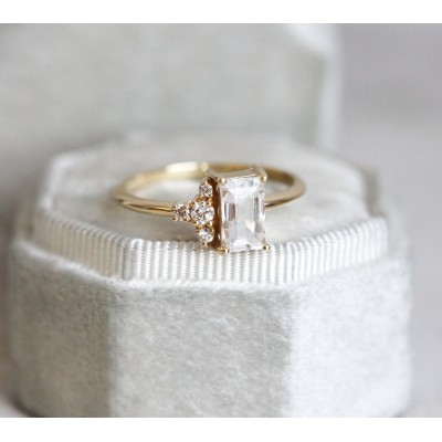 Theodore White Sapphire Diamond Ring
