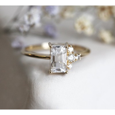 Theodore White Sapphire Diamond Ring
