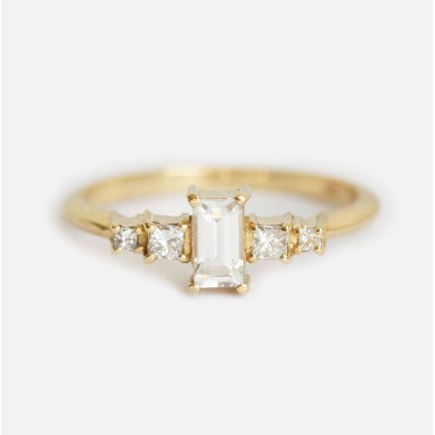 White Sapphire Ring, Sapphire Engagement Ring
