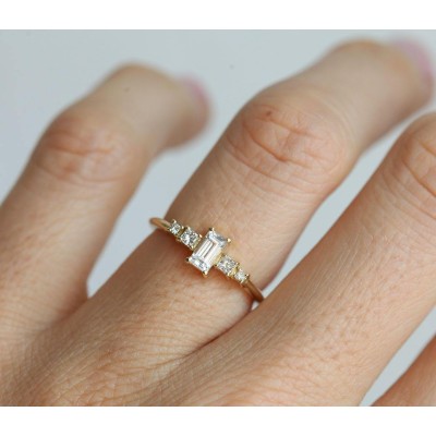 White Sapphire Ring, Sapphire Engagement Ring
