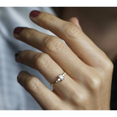 White Sapphire Ring, Sapphire Engagement Ring

