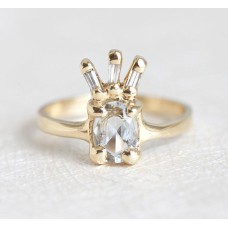 White Sapphire Ring, Unique Diamond Ring
