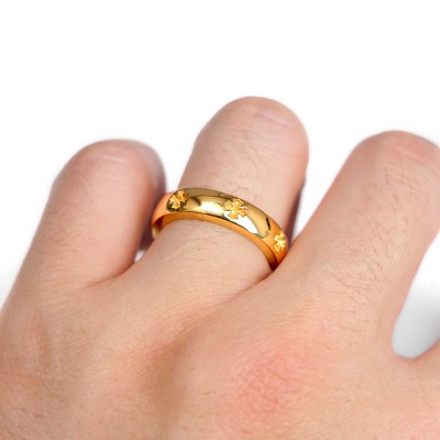 22K GOLD CH PLUS BAND RING