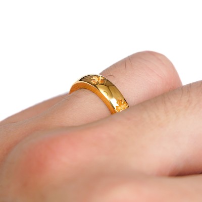 22K GOLD CH PLUS BAND RING