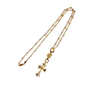 22K GOLD CROSS WITH ONE GOLD BALL CHARM