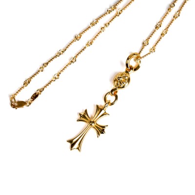 22K GOLD CROSS WITH ONE GOLD BALL CHARM