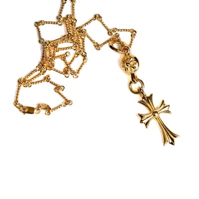 22K GOLD CROSS WITH ONE GOLD BALL CHARM