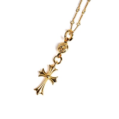 22K GOLD CROSS WITH ONE GOLD BALL CHARM