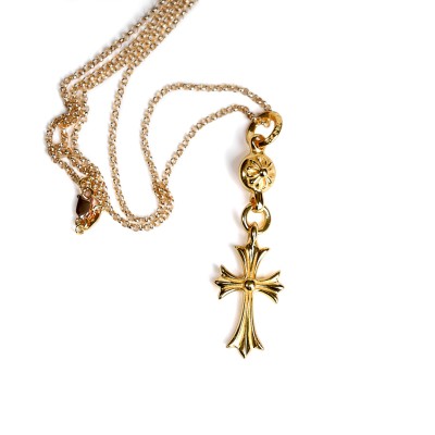 22K GOLD CROSS WITH ONE GOLD BALL CHARM