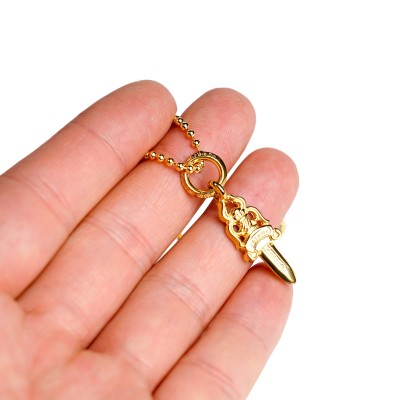 22K GOLD DAGGER PENDANT