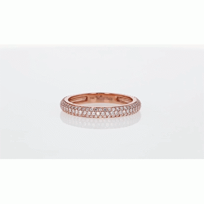 3 Row Micro Pavé White Diamond Band