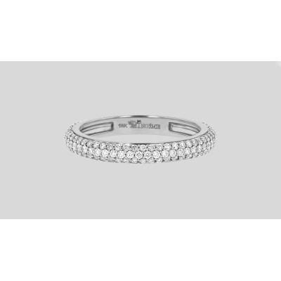 3 Row Micro Pavé White Diamond Band