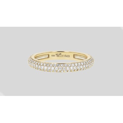 3 Row Micro Pavé White Diamond Band