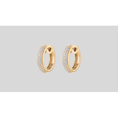 3 Row Micro Pavé White Diamond Earrings