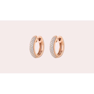 3 Row Micro Pavé White Diamond Earrings