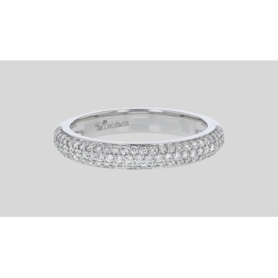 3 Row Micro Pavé White Diamond Half Band