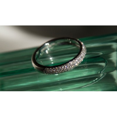 3 Row Micro Pavé White Diamond Half Band