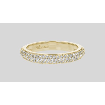3 Row Micro Pavé White Diamond Half Band