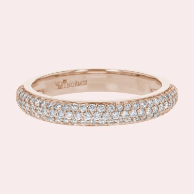 3 Row Micro Pavé White Diamond Half Band