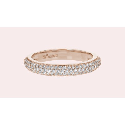 3 Row Micro Pavé White Diamond Half Band