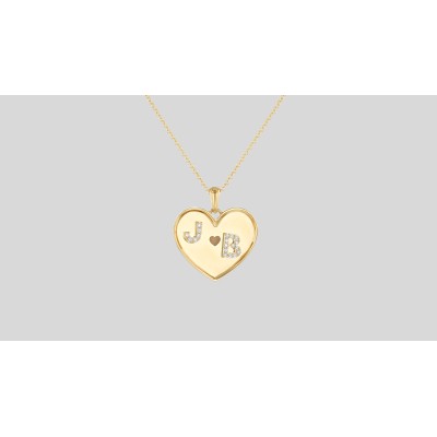 Custom Engraved Diamond Heart Necklace