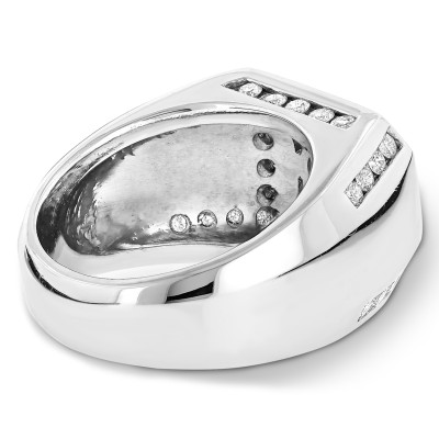2 Carat Platinum Men's Diamond Ring by Luxurman