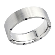 Black Diamond Eternity Band for Men in Platinum 0.21ct 7mm Wide