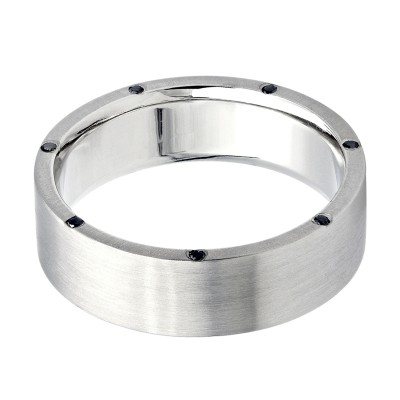 Black Diamond Eternity Band for Men in Platinum 0.21ct 7mm Wide