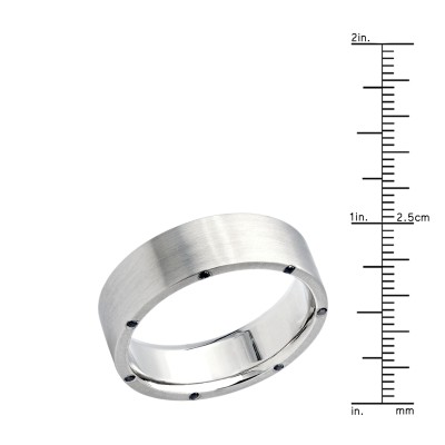 Black Diamond Eternity Band for Men in Platinum 0.21ct 7mm Wide