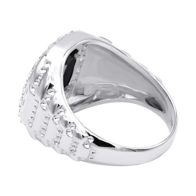 Black Onyx Men's Diamond Ring 14K Gold Anchor Ring Square Shape 1.5ct