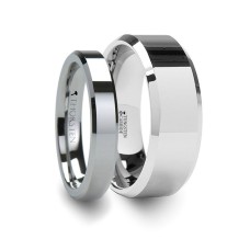 AKRON Beveled Tungsten Ring - 4 mm & 8 mm
