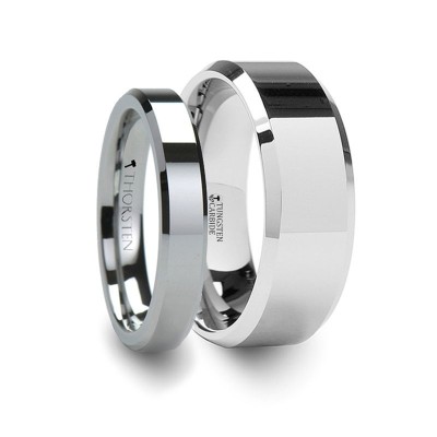AKRON Beveled Tungsten Ring - 4 mm & 8 mm