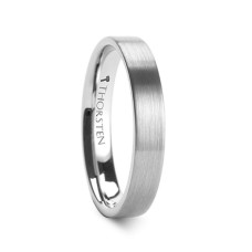 MERCURY Flat Brushed Finish Tungsten Wedding Ring - 4mm - 12mm