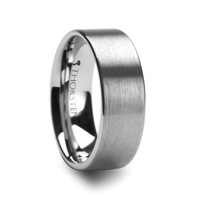 MERCURY Flat Brushed Finish Tungsten Wedding Ring - 4mm - 12mm