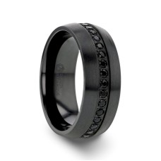 TALON Black Titanium Ring with Black Sapphires - 6mm - 8mm