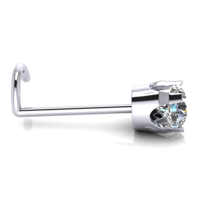 0.015ct 1.5mm Diamond Nose Ring In 14K White Gold