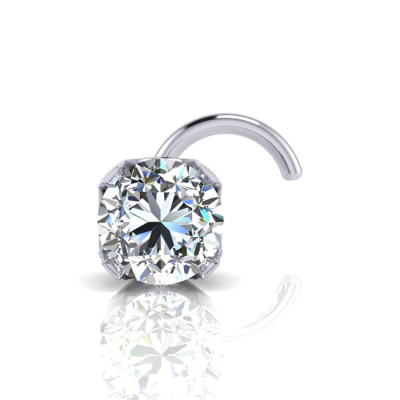 0.03ct 2mm Diamond Nose Ring In 14K White Gold