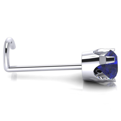 0.03ct 2mm Sapphire Nose Ring In 14K White Gold