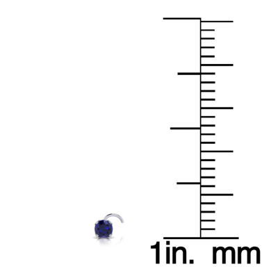 0.03ct 2mm Sapphire Nose Ring In 14K White Gold