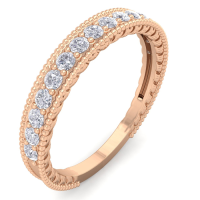 0.40 Carat Moissanite Wedding Band In 14 Karat Rose Gold