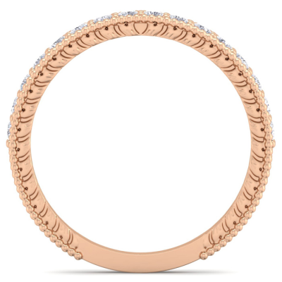 0.40 Carat Moissanite Wedding Band In 14 Karat Rose Gold