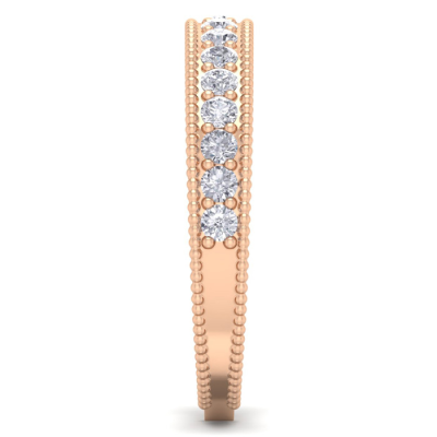 0.40 Carat Moissanite Wedding Band In 14 Karat Rose Gold