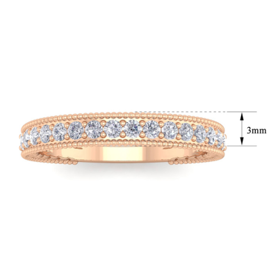 0.40 Carat Moissanite Wedding Band In 14 Karat Rose Gold