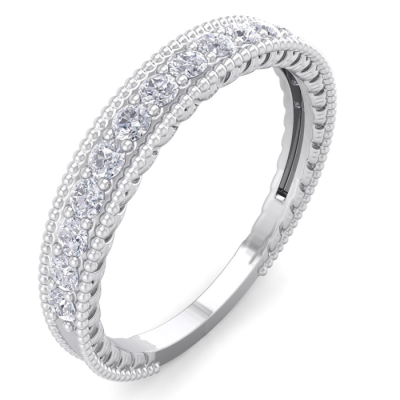 0.40 Carat Moissanite Wedding Band In 14 Karat White Gold