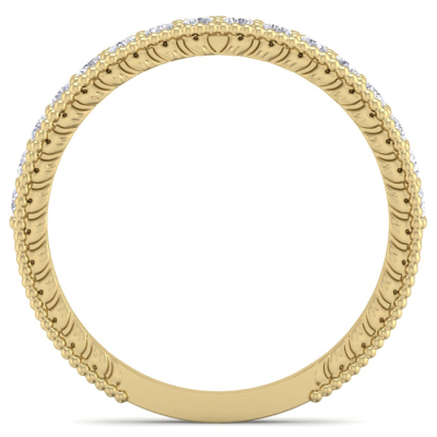 0.40 Carat Moissanite Wedding Band In 14 Karat Yellow Gold