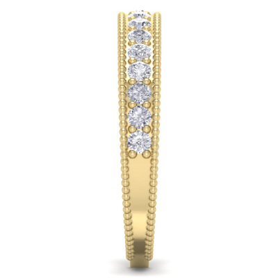 0.40 Carat Moissanite Wedding Band In 14 Karat Yellow Gold